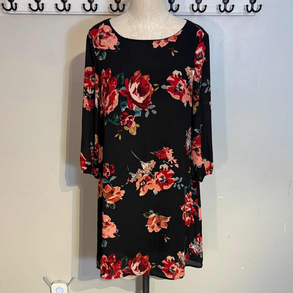 Floral Black Dress